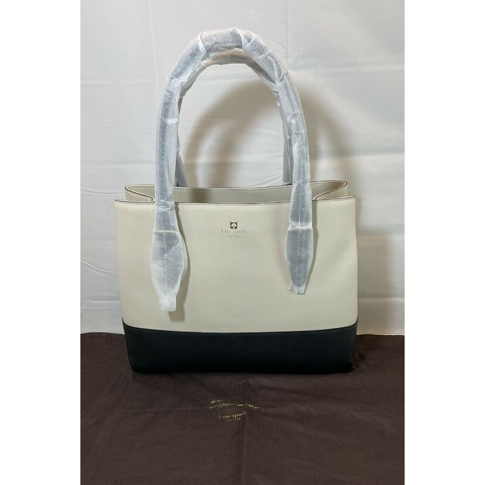 NWT Kate Spade - Cove Street Colorblock Airel - Shoulder Bag-Ostrich Egg/Black - Picture 3 of 10